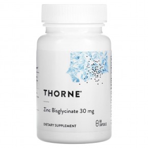 Thorne, бисглицинат цинка, 30 мг, 60 капсул - описание