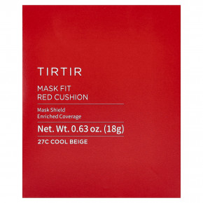 TIRTIR, Mask Fit Red Cushion, кушон, тон 27C холодный бежевый, 18 г (0,63 унции) в Москве - eco-herb.ru | фото
