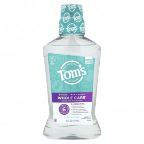 Tom's of Maine, Whole Care®, жидкость для полоскания рта от кариеса, свежая мята, 473 мл (16 жидк. Унций) - описание | фото