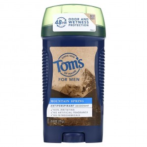 Tom's of Maine, Дезодорант-антиперспирант для мужчин, Mountain Spring, 79 г (2,8 унции) в Москве - eco-herb.ru | фото