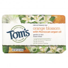 Tom's of Maine, Кусковое мыло Natural Beauty, цветы апельсина с марокканским аргановым маслом, 141 г (5 унций) - описание