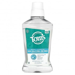 Tom's of Maine, Жидкость для полоскания рта с морской солью, без фтора, освежающая мята, 473 мл (16 жидк. Унций) в Москве - eco-herb.ru | фото