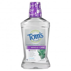 Tom's of Maine, Whole Care, Natural Fluoride Mouthwash, Fresh Mint, 16 fl oz (473 ml) в Москве - eco-herb.ru | фото