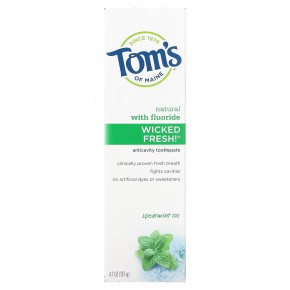 Tom's of Maine, Wicked Fresh, натуральная зубная паста от кариеса с фтором, мятный лед, 133 г (4,7 унции) в Москве - eco-herb.ru | фото