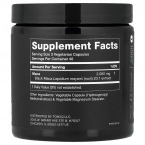 Toniiq, черная мака 20:1, 120 капсул (666 мг в 1 капсуле) в Москве - eco-herb.ru | фото