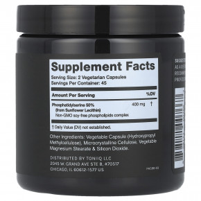Toniiq, Фосфатидилсерин, 90 капсул (200 мг на капсулу) в Москве - eco-herb.ru | фото