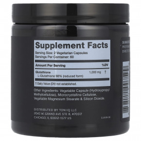 Toniiq, Глутатион, 120 капсул (500 мг на капсулу) в Москве - eco-herb.ru | фото