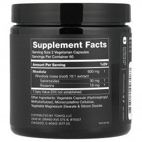 Toniiq, Родиола 5%, 120 капсул (300 мг на капсулу) в Москве - eco-herb.ru | изображение Toniiq, Родиола 5%, 120 капсул (300 мг на капсулу) в Москве - eco-herb.ru | фото