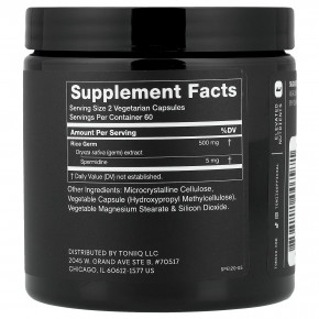 Toniiq, спермидин, 120 капсул (2,5 мг в 1 капсуле) в Москве - eco-herb.ru | фото