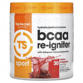 Top Secret Nutrition, Sport, BCAA Re-Igniter с астаксантином Astapure, вишня и маргарита, 281 г (9,91 унции) в Москве - eco-herb.ru | фото