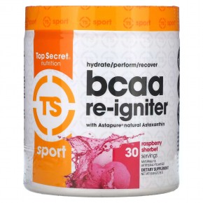 Top Secret Nutrition, Sport, BCAA Re-Igniter с астаксантином Astapure, малиновый щербет, 278 г (9,80 унции) в Москве - eco-herb.ru | фото