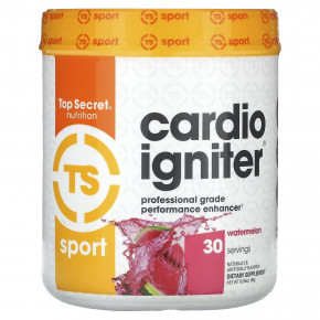 Top Secret Nutrition, Sport, Cardio Igniter, средство для повышения эффективности профессионального уровня, арбуз, 180 г (6,35 унции) - описание | фото