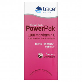 Trace, электролит для повышения выносливости, PowerPak, со вкусом клюквы, 30 пакетиков по 5,3 г (0,19 унции) - описание