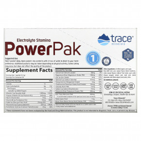 Trace, электролит для повышения выносливости, PowerPak, со вкусом клюквы, 30 пакетиков по 5,3 г (0,19 унции) в Москве - eco-herb.ru | фото