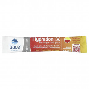 Trace, Hydration IV, Пакеты для напитков с электролитами, малиново-лимонадный вкус, 16 пакетов по 0,56 унции (16 г) каждый в Москве - eco-herb.ru | фото