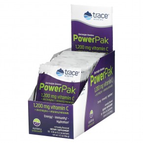 Trace Minerals ®, электролит для повышения выносливости, PowerPak, со вкусом ягод асаи, 30 пакетиков по 5,2 г (0,18 унции) - описание