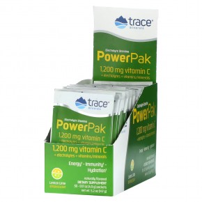 Trace Minerals ®, Electrolyte Stamina PowerPak, Лимонный лайм, 30 пакетов по 0,17 унции (4,9 г) каждый - описание