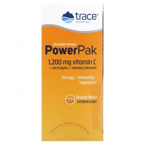 Trace Minerals ®, PowerPak,электролит для повышения выносливости, со вкусом апельсина, 30 пакетиков по 4,8 г (0,17 унции) в Москве - eco-herb.ru | фото