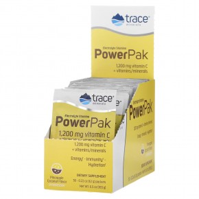 Trace Minerals ®, PowerPak, электролит для повышения выносливости, ананас и кокос, 30 пакетиков, по 6,1 г (0,22 унции) - описание