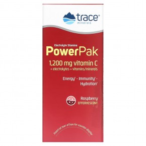 Trace Minerals ®, Electrolyte Stamina PowerPak, малиновый, 30 пакетиков по 5,1 г (0,18 унции) в Москве - eco-herb.ru | фото