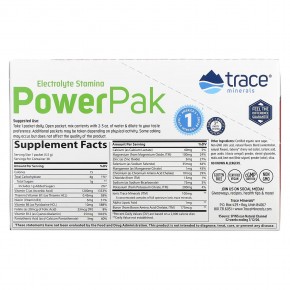 Trace Minerals ®, PowerPak, электролит для повышения выносливости, арбуз, 30 пакетиков по 5,5 г (0,19 унции) в Москве - eco-herb.ru | фото