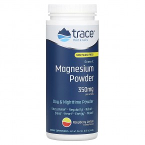 Trace Minerals ®, Stress-X, магний в порошке, малина и лимон, 350 мг, 460 г (1,01 фунта) - описание
