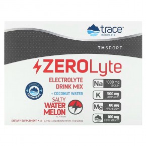 Trace Minerals ®, TM Sport, ZeroLyte, смесь для приготовления электролитов, соленый арбуз, 30 пакетиков по 7,3 г (0,27 унции) в Москве - eco-herb.ru | фото