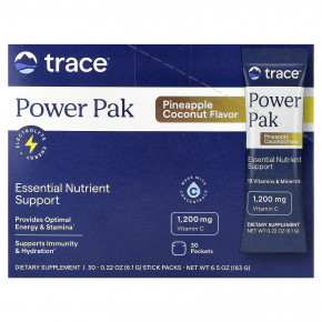 Trace, Power Pak, ананас и кокос, 30 пакетиков по 6,1 г (0,22 унции) - подробнее Trace, Power Pak, ананас и кокос, 30 пакетиков по 6,1 г (0,22 унции) - описание