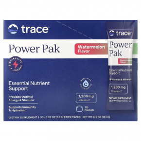 Trace, Power Pak, арбуз, 30 пакетиков в стиках по 6,1 г (0,22 унции) - описание