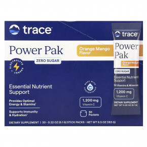 Trace, Power Pak, без сахара, апельсин и манго, 30 пакетиков по 6,1 г (0,22 унции) в Москве - eco-herb.ru | фото