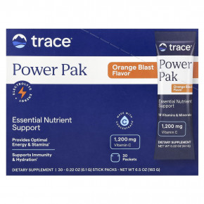 Trace, Power Pak, Orange Blast, 30 пакетиков в стиках по 6,1 г (0,22 унции) - описание