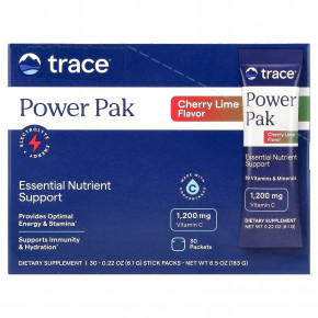 Trace, Power Pak, вишневый лайм, 30 пакетиков по 6,1 г (0,22 унции) - описание