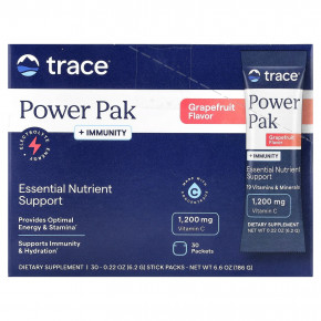 Trace, PowerPak + Immunity, грейпфрут, 30 пакетиков по 6,2 г (0,22 унции) - подробнее Trace, PowerPak + Immunity, грейпфрут, 30 пакетиков по 6,2 г (0,22 унции) - описание