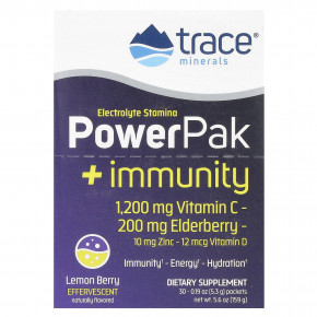 Trace, PowerPak + Immunity, лимон и ягоды, 30 пакетиков по 5,3 г (0,19 унции) в Москве - eco-herb.ru | фото