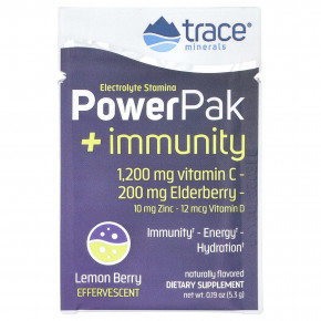 Trace, PowerPak + Immunity, лимон и ягоды, 30 пакетиков по 5,3 г (0,19 унции) в Москве - eco-herb.ru | фото