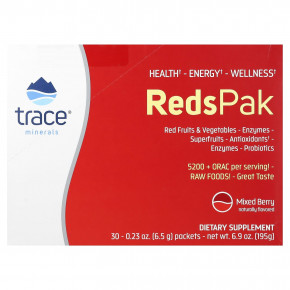 Trace, Reds Pak, ягодное ассорти, 30 пакетиков по 6,5 г (0,23 унции) в Москве - eco-herb.ru | изображение Trace, Reds Pak, ягодное ассорти, 30 пакетиков по 6,5 г (0,23 унции) в Москве - eco-herb.ru | фото