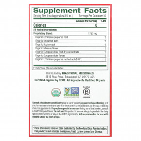 Traditional Medicinals, Organic Immune Boost®, бузина и эхинацея, без кофеина, 16 чайных пакетиков, 28 г (0,99 унции) в Москве - eco-herb.ru | фото