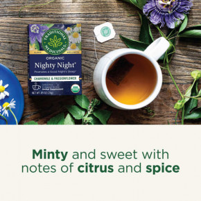 Traditional Medicinals, Organic Nighty Night®, ромашка и пассифлора, без кофеина, 16 чайных пакетиков, 24 г (0,85 унции) в Москве - eco-herb.ru | фото