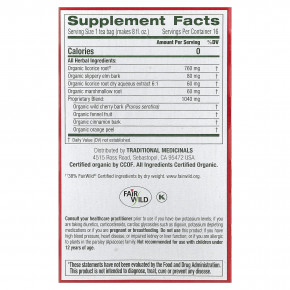 Traditional Medicinals, Organic ThroatCoat®, оригинальный продукт со скользким вязом, без кофеина, 16 запеченных чайных пакетиков, 32 г (1,13 унции) в Москве - eco-herb.ru | фото