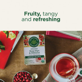 Traditional Medicinals, органические шиповник и гибискус, без кофеина, 16 чайных пакетиков, 32 г (1,13 унции) (Товар снят с продажи) в Москве - eco-herb.ru | фото