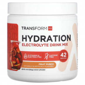 TransformHQ, Hydration, смесь для приготовления электролитического напитка, со вкусом фруктового пунша, 138,6 г (4,9 унции) - описание