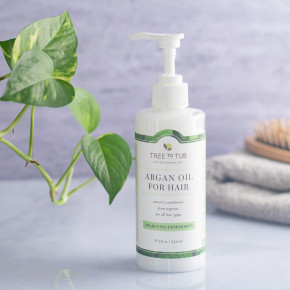 Tree To Tub, аргановое масло в качестве кондиционера для волос, для всех типов волос, бодрящая перечная мята, 250 мл (8,5 жидк. унции) в Москве - eco-herb.ru | фото