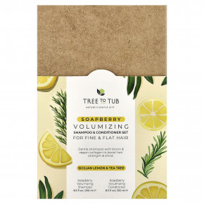 Tree To Tub, набор из шампуня и кондиционера с мыльным деревом, для тонких и тусклых волос, сицилийский лимон и чайное дерево, набор из 2 предметов по 250 мл (8,5 жидк. унции) в Москве - eco-herb.ru | фото