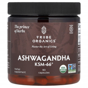 Tribe Organics, Ashwagandha KSM-66®, 90 Capsules (300 mg per Capsule) в Москве - eco-herb.ru | изображение Tribe Organics, Ashwagandha KSM-66®, 90 Capsules (300 mg per Capsule) в Москве - eco-herb.ru | фото
