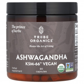 Tribe Organics, Ashwagandha KSM-66® Vegan, 90 капсул в Москве - eco-herb.ru | фото