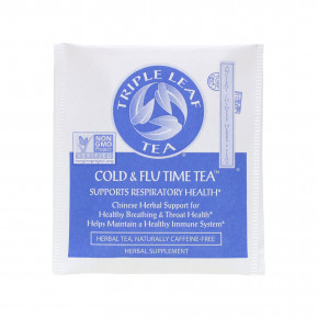 Triple Leaf Tea, травяной чай от простуды и гриппа, без кофеина, 20 чайных пакетиков, 30 г (1,06 унции) в Москве - eco-herb.ru | фото