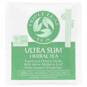 Triple Leaf Tea, Ultra Slim, травяной чай, с листьями белой шелковицы, без кофеина, 20 чайных пакетиков, 33 г (1,16 унции) в Москве - eco-herb.ru | фото