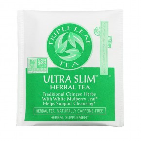 Triple Leaf Tea, Ultra Slim, травяной чай с листьями белой шелковицы, без кофеина, 20 чайных пакетиков по 33 г (1,16 унции) в Москве - eco-herb.ru | фото