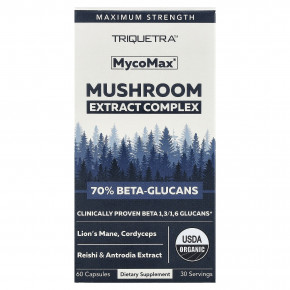 Triquetra Health, MycoMax®, комплекс экстрактов грибов, максимальная сила действия, 60 капсул - описание | фото