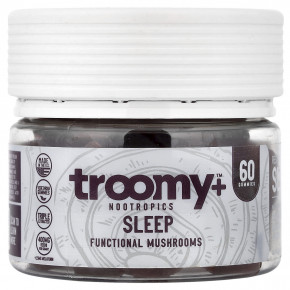 Troomy Nootropics, Sleep, функциональные грибы в виде жевательных таблеток, со вкусом черной малины, 60 жевательных таблеток - описание | фото